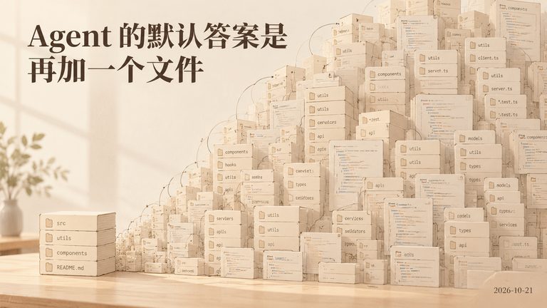 Agent 的默认答案是「再加一个文件」：41% 的复杂度上涨，和四条压回去的路