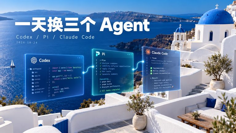 一天换三个 Agent：Codex 干单点，Pi 接长活，Claude Code 守门面